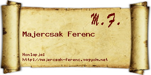 Majercsak Ferenc névjegykártya