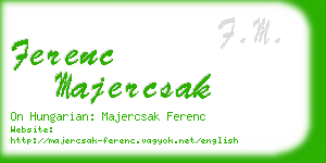 ferenc majercsak business card